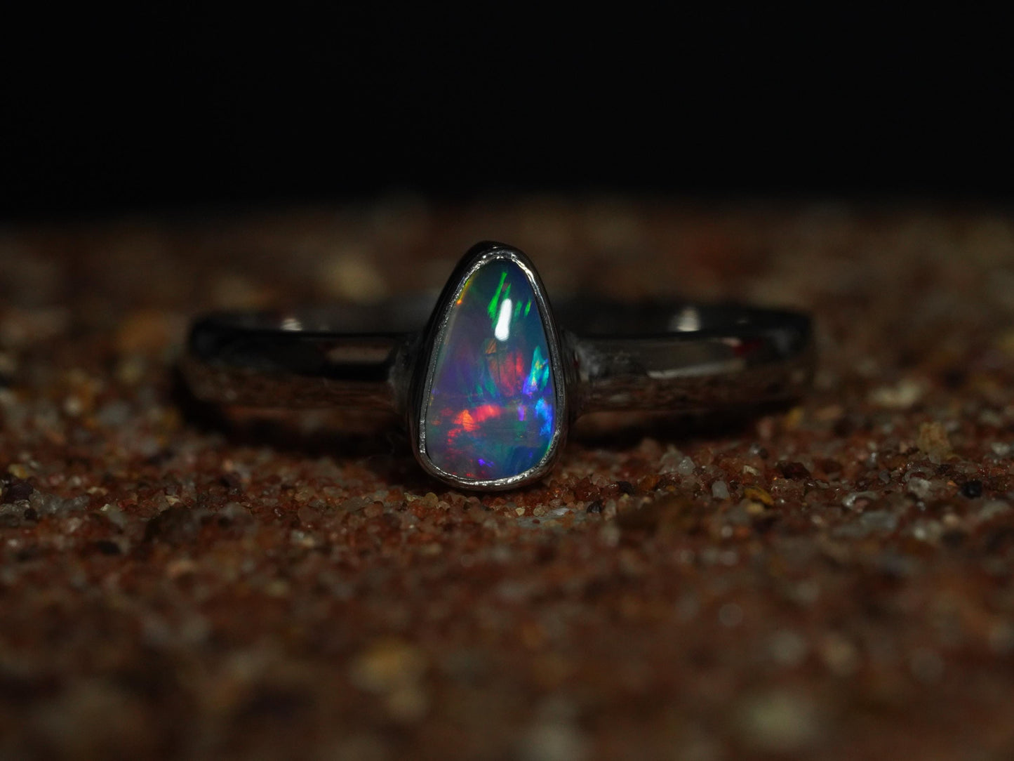 Australian Opal Doublet Silver Ring Size 8 US | Natural Unique Colourful Opal | Gift For Women October Birthstone