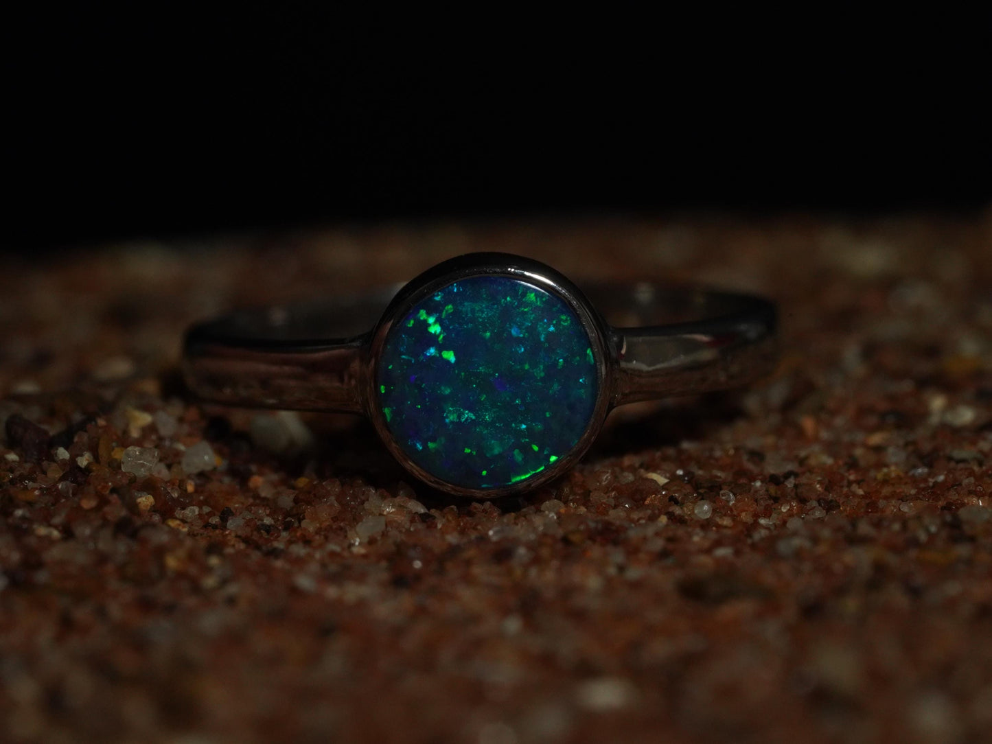 Australian Opal Doublet Silver Ring Size 7 US | Natural Unique Colourful Opal | Gift For Women October Birthstone