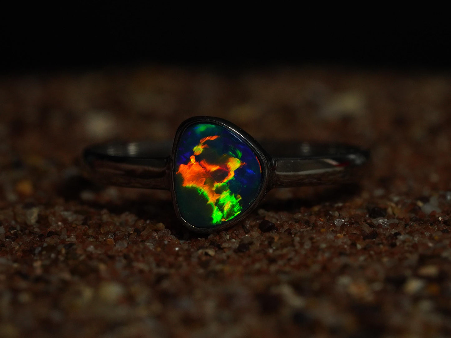Australian Opal Doublet Silver Ring Size 9 US | Natural Unique Colourful Opal | Gift For Women October Birthstone