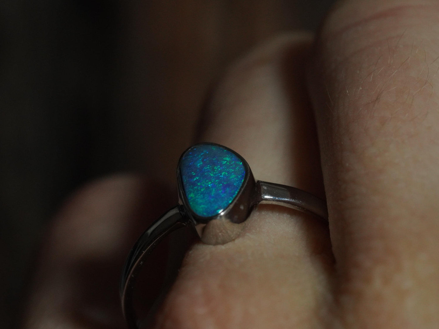 Australian Opal Doublet Silver Ring Size 9 US | Natural Unique Colourful Opal | Gift For Women October Birthstone