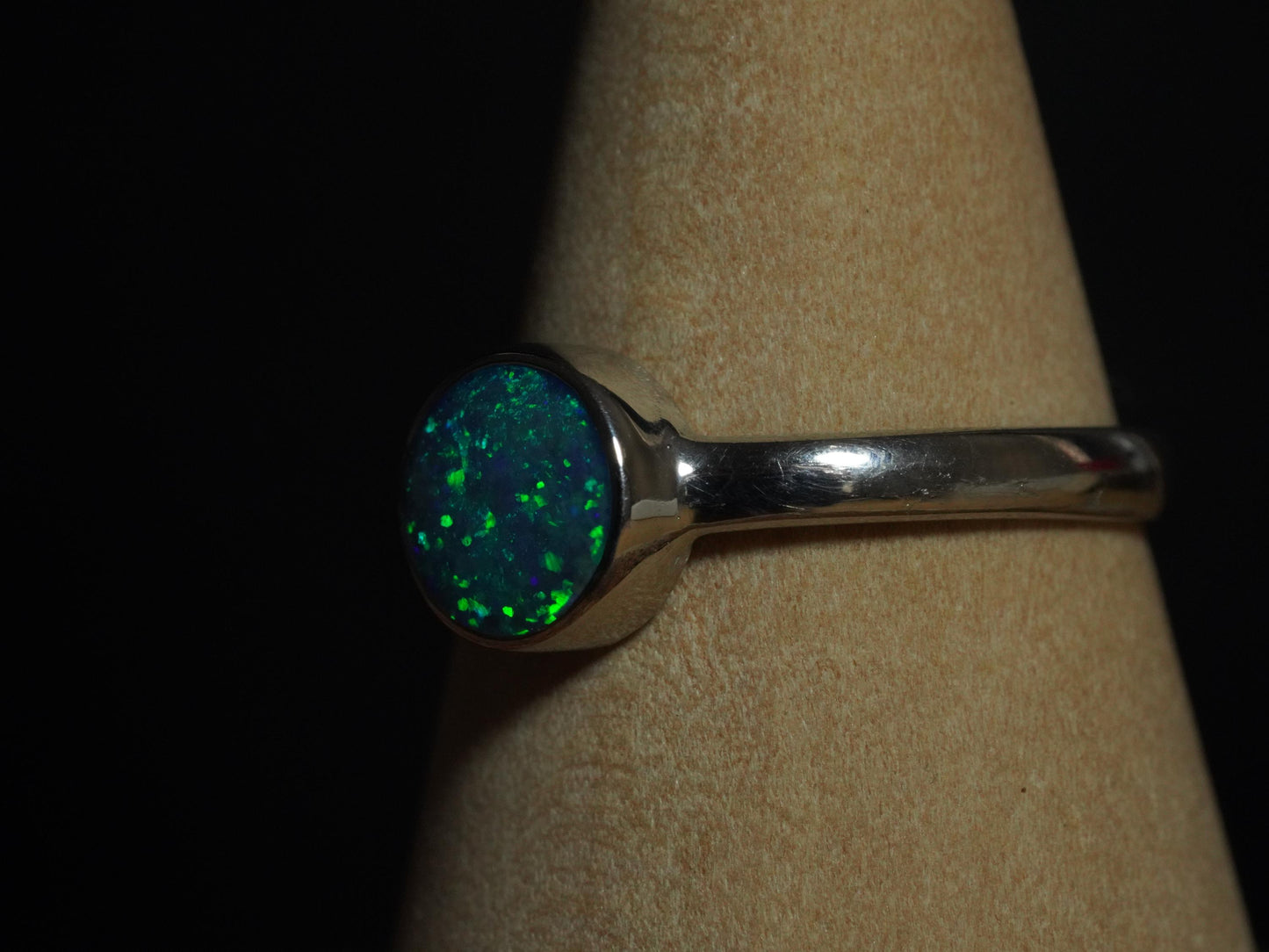 Australian Opal Doublet Silver Ring Size 7 US | Natural Unique Colourful Opal | Gift For Women October Birthstone