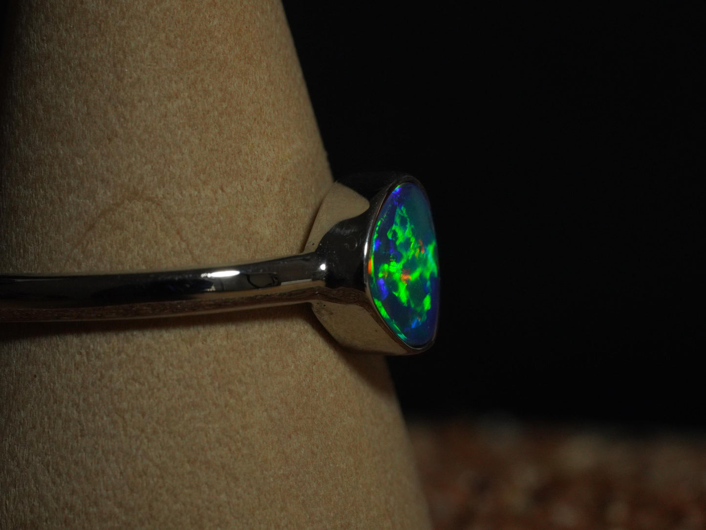 Australian Opal Doublet Silver Ring Size 9 US | Natural Unique Colourful Opal | Gift For Women October Birthstone