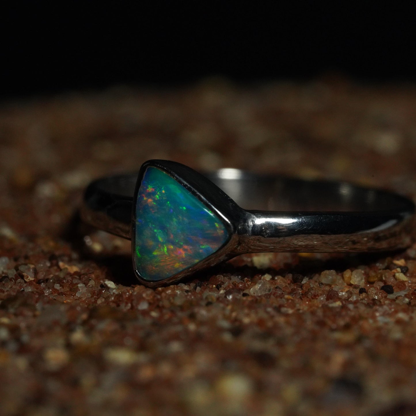 Australian Opal Silver Ring Size 7 | Natural Unique Colourful Opal | Gift For Women October Birthstone