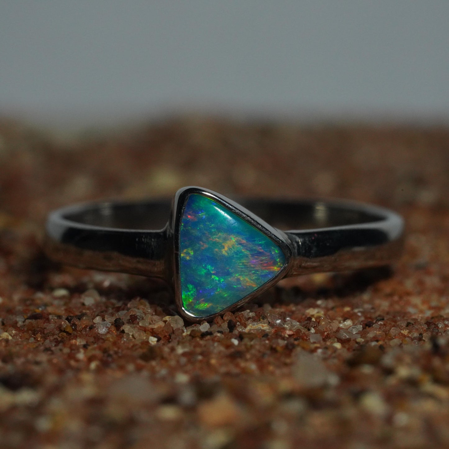 Australian Opal Silver Ring Size 7 | Natural Unique Colourful Opal | Gift For Women October Birthstone