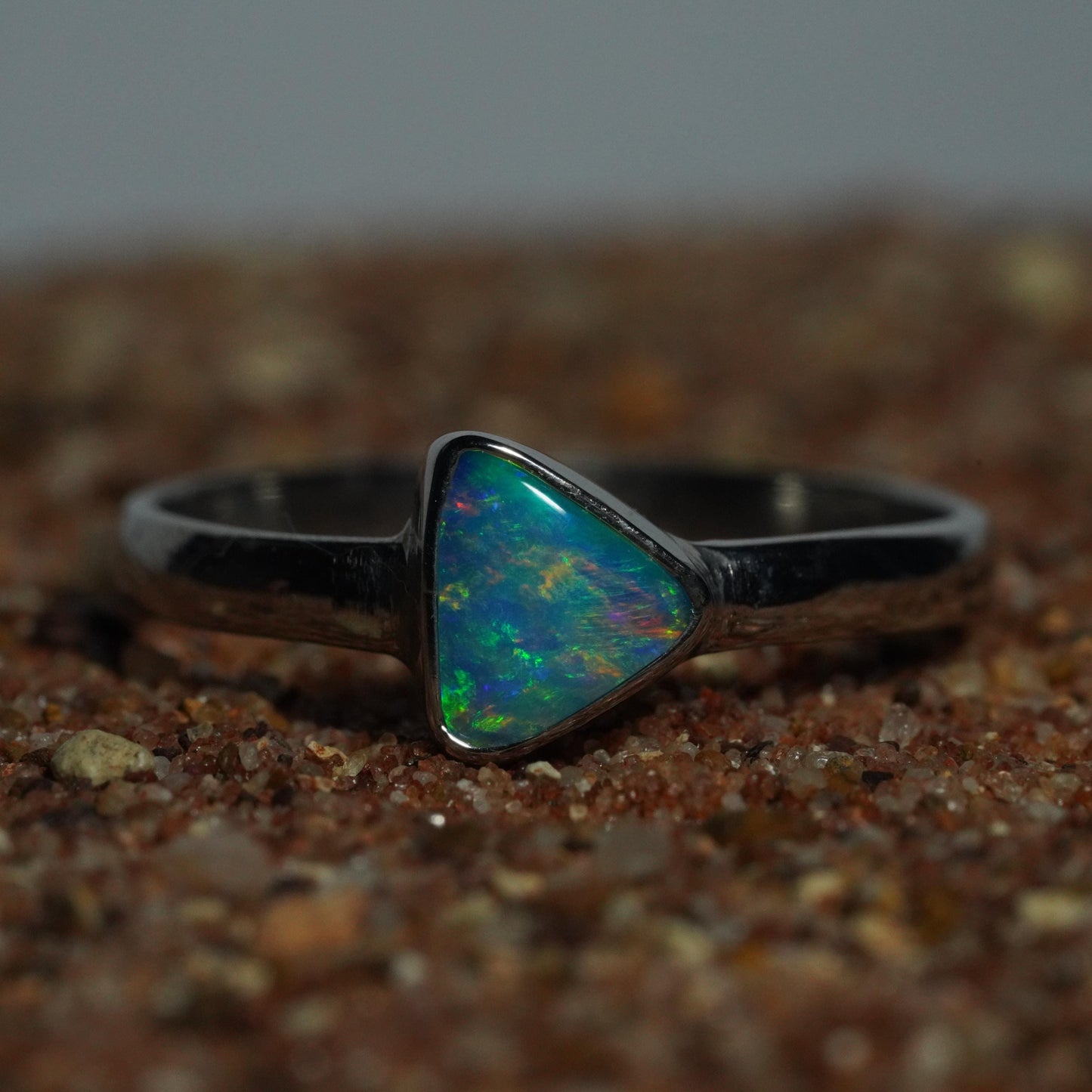 Australian Opal Silver Ring Size 7 | Natural Unique Colourful Opal | Gift For Women October Birthstone