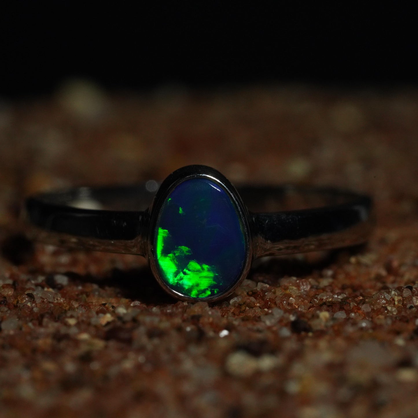 Australian Opal Doublet Silver Ring Size 8 US | Natural Unique Colourful Opal | Gift For Women October Birthstone