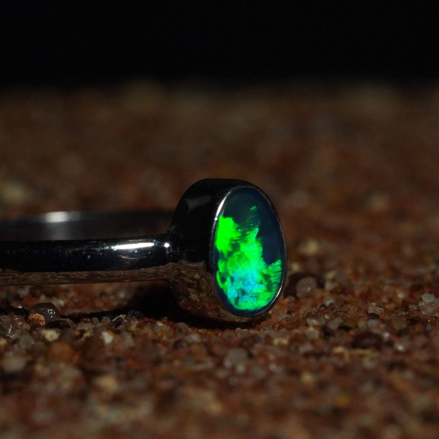 Australian Opal Doublet Silver Ring Size 8 US | Natural Unique Colourful Opal | Gift For Women October Birthstone