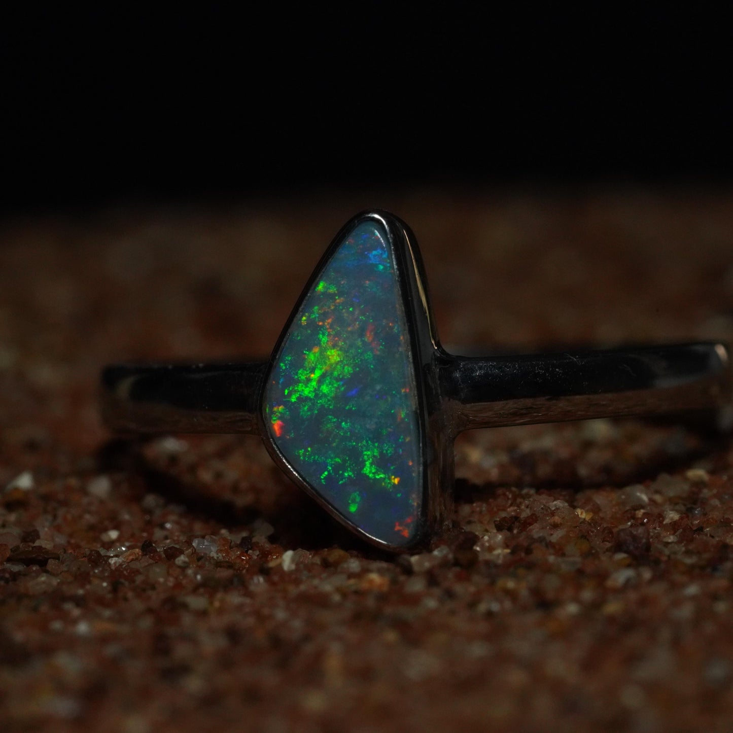 Australian Opal Doublet Silver Ring Size 9 US | Natural Unique Colourful Opal | Gift For Women October Birthstone