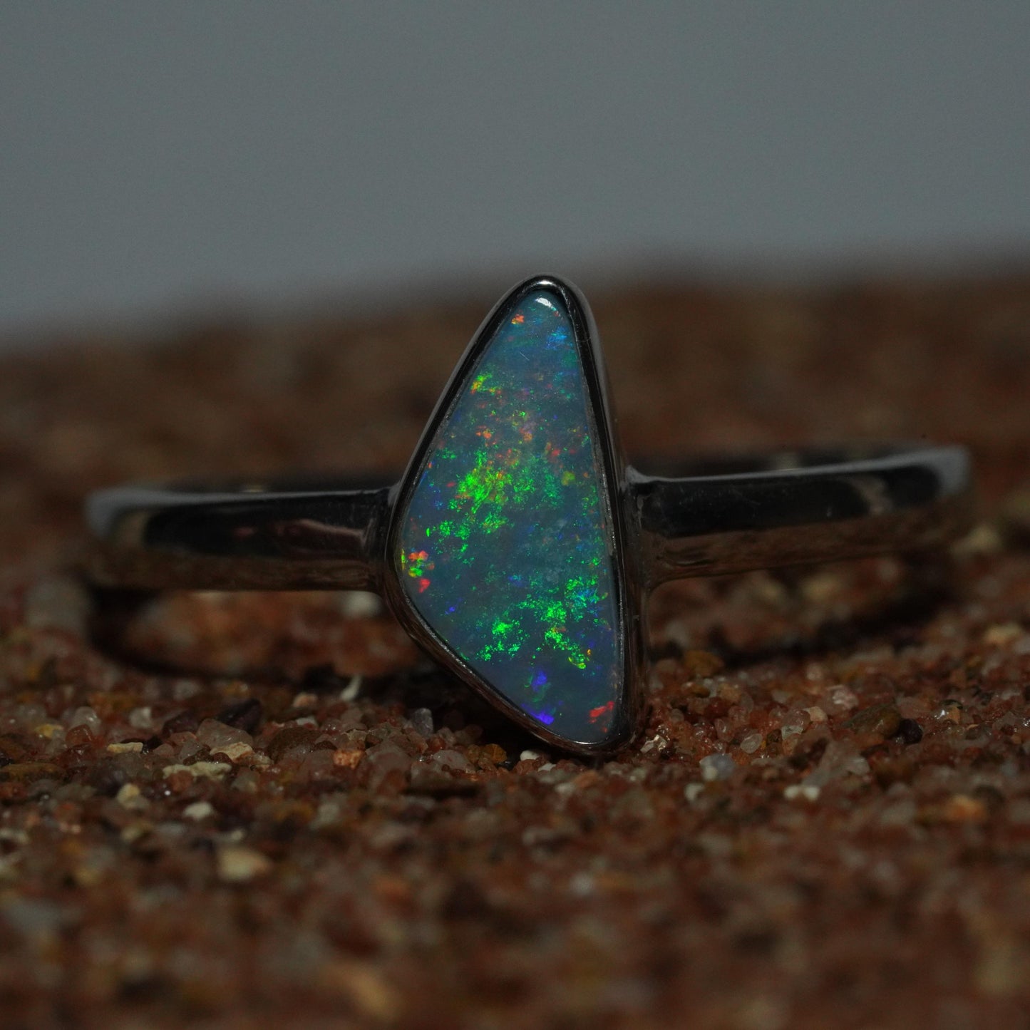 Australian Opal Doublet Silver Ring Size 9 US | Natural Unique Colourful Opal | Gift For Women October Birthstone