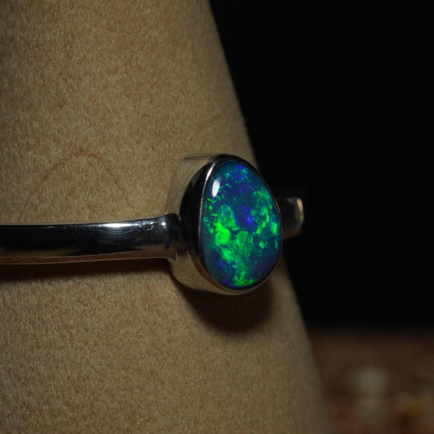 Australian Opal Doublet Silver Ring Size 9 US | Natural Unique Colourful Opal | Gift For Women October Birthstone