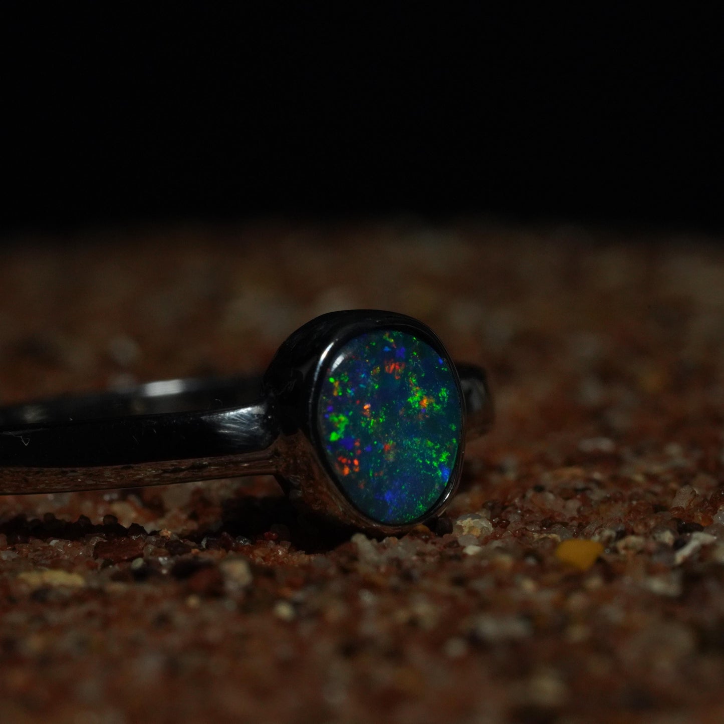 Australian Opal Doublet Silver Ring Size 6 US | Natural Unique Colourful Opal | Gift For Women October Birthstone
