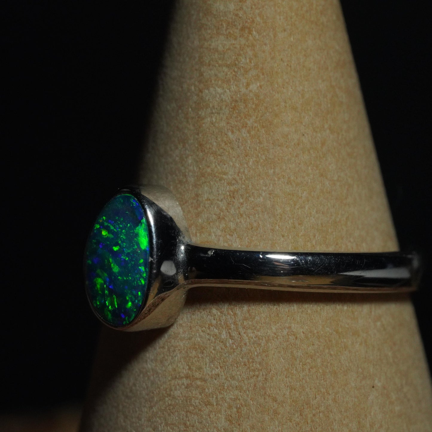 Australian Opal Silver Ring Size 7 | Natural Unique Colourful Opal | Gift For Women October Birthstone