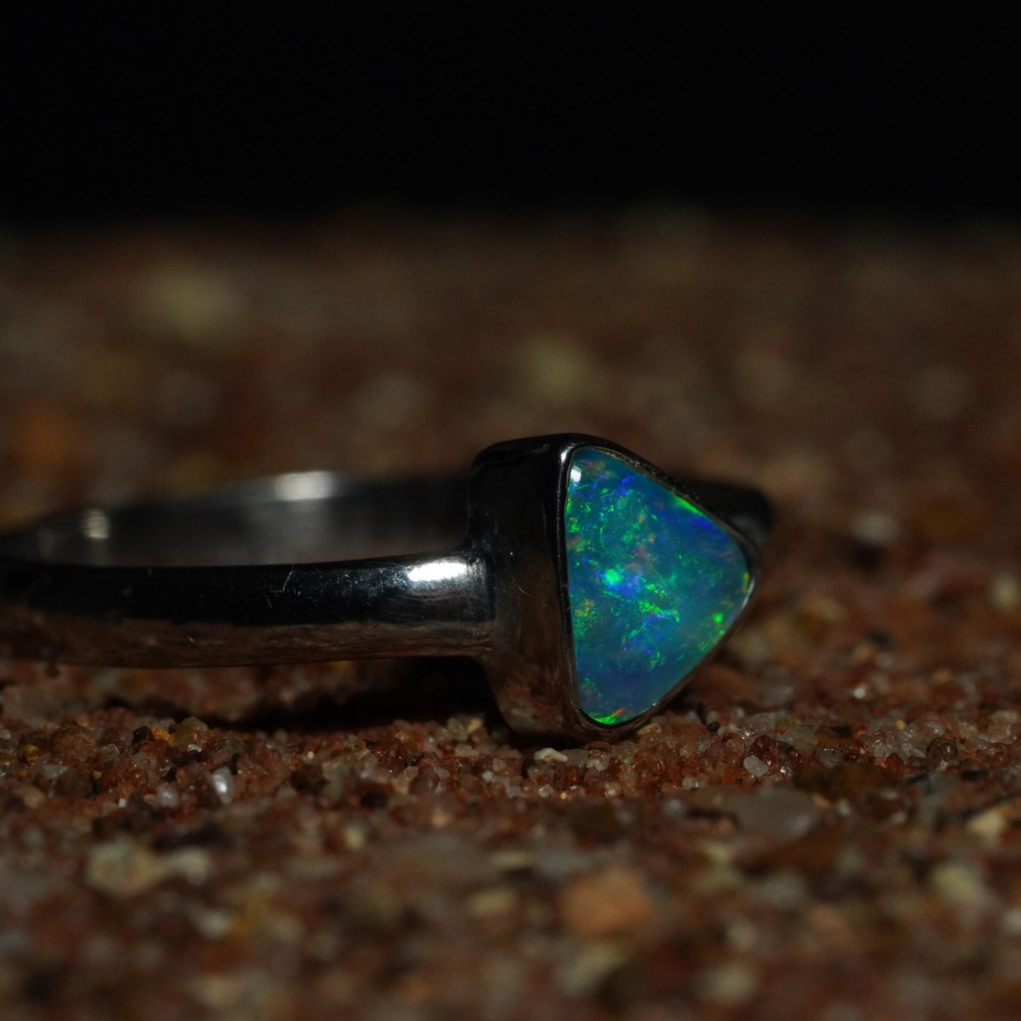Australian Opal Silver Ring Size 7 | Natural Unique Colourful Opal | Gift For Women October Birthstone