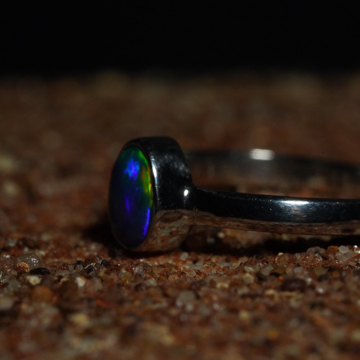 Australian Opal Doublet Silver Ring Size 8 US | Natural Unique Colourful Opal | Gift For Women October Birthstone