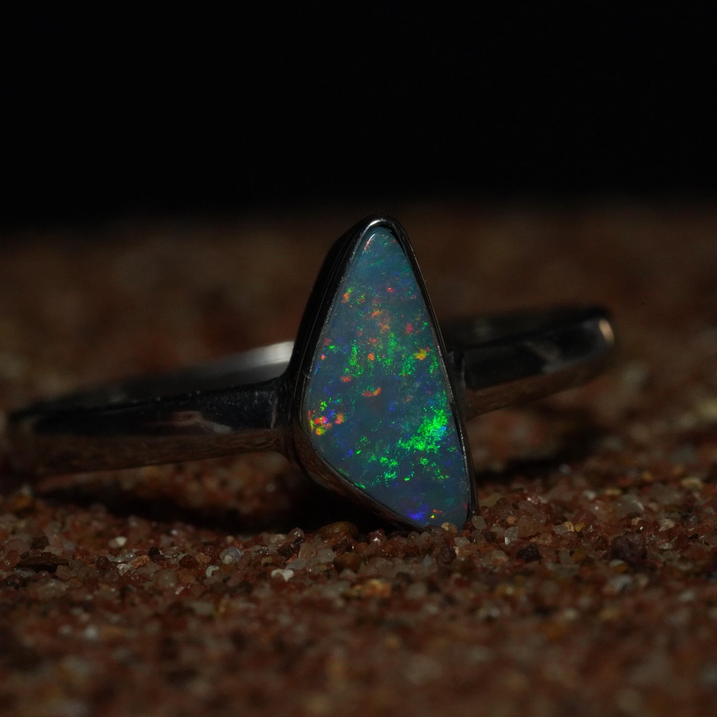 Australian Opal Doublet Silver Ring Size 9 US | Natural Unique Colourful Opal | Gift For Women October Birthstone