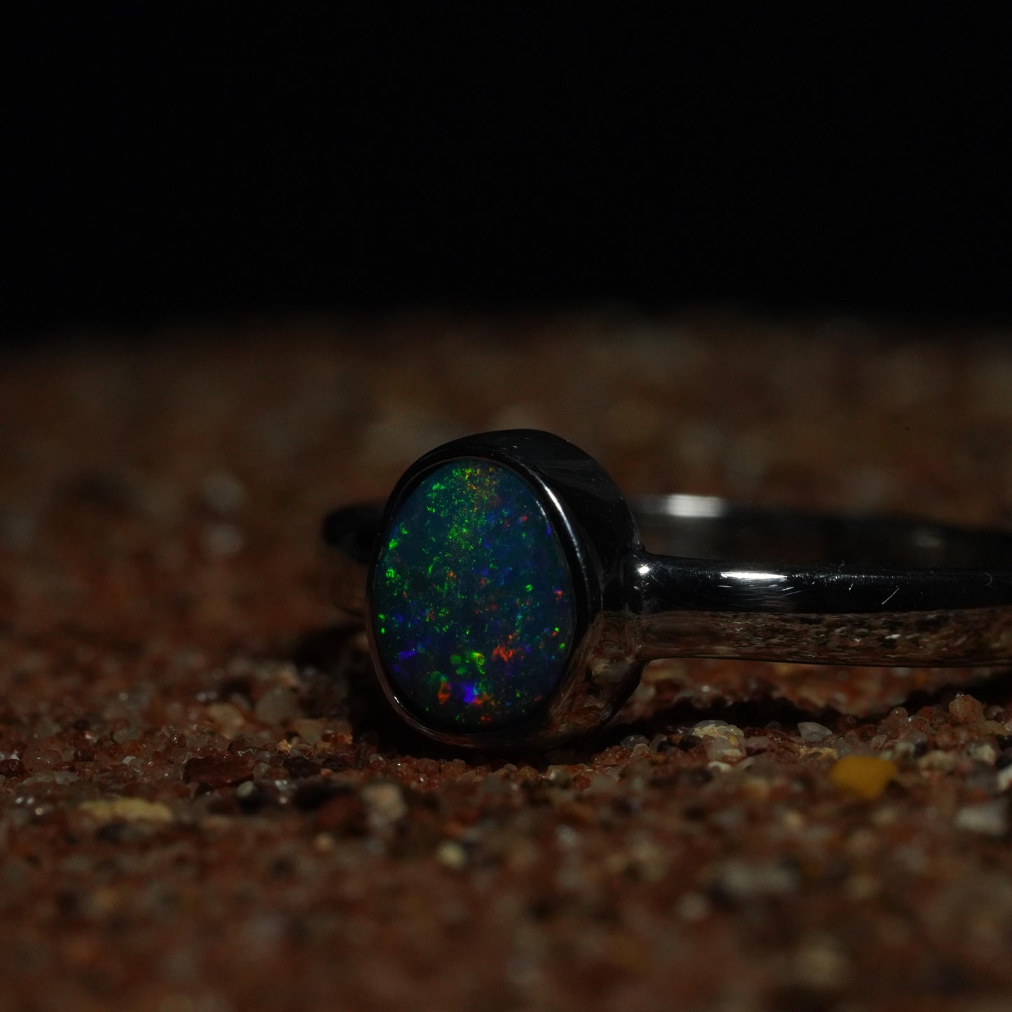 Australian Opal Doublet Silver Ring Size 6 US | Natural Unique Colourful Opal | Gift For Women October Birthstone