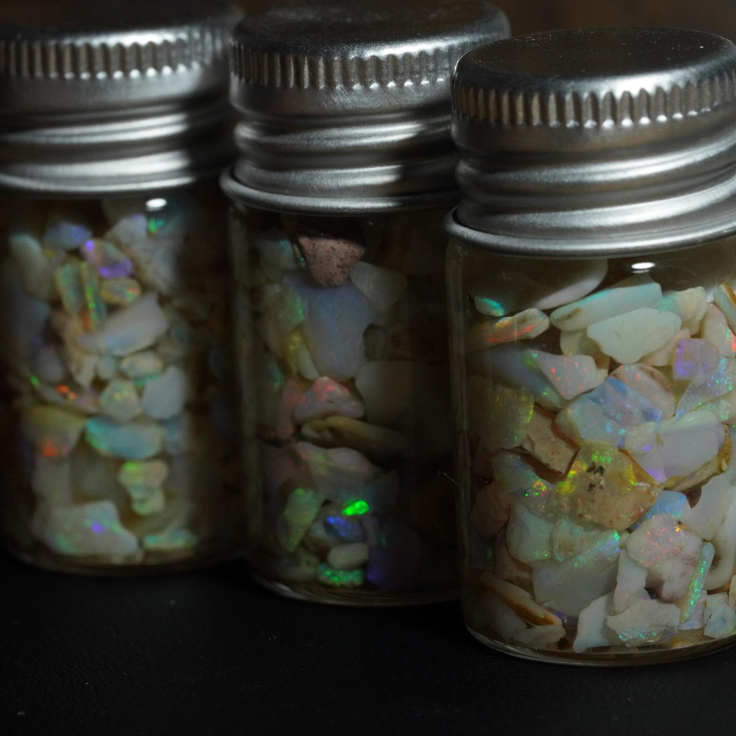 Raw Rough Opal Chip Jar | Gift for them | October Birthstone
