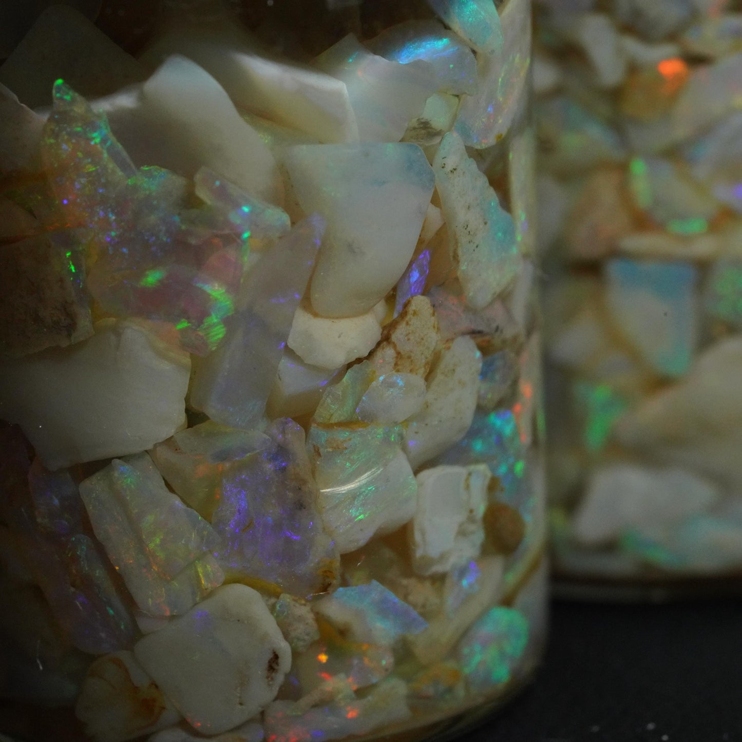 Raw Rough Opal Chip Jar | Gift for them | October Birthstone