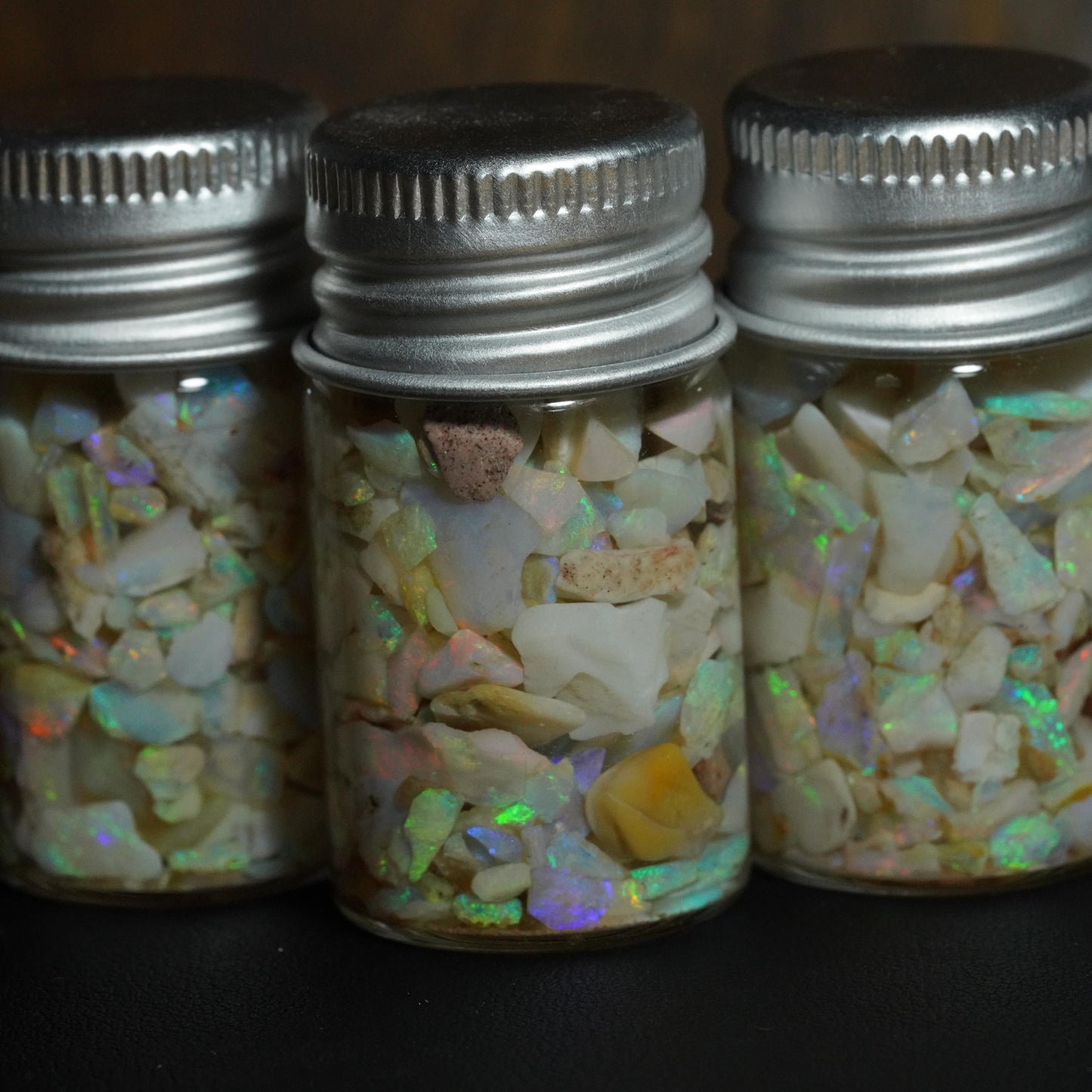 Raw Rough Opal Chip Jar | Gift for them | October Birthstone