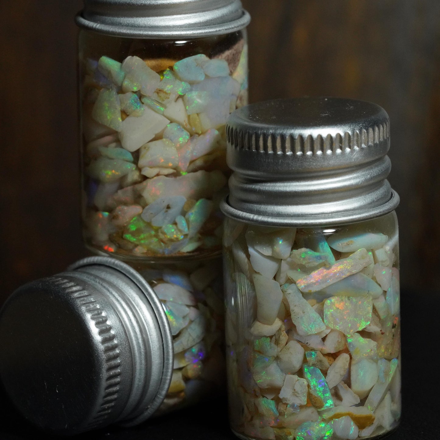 Raw Rough Opal Chip Jar | Gift for them | October Birthstone