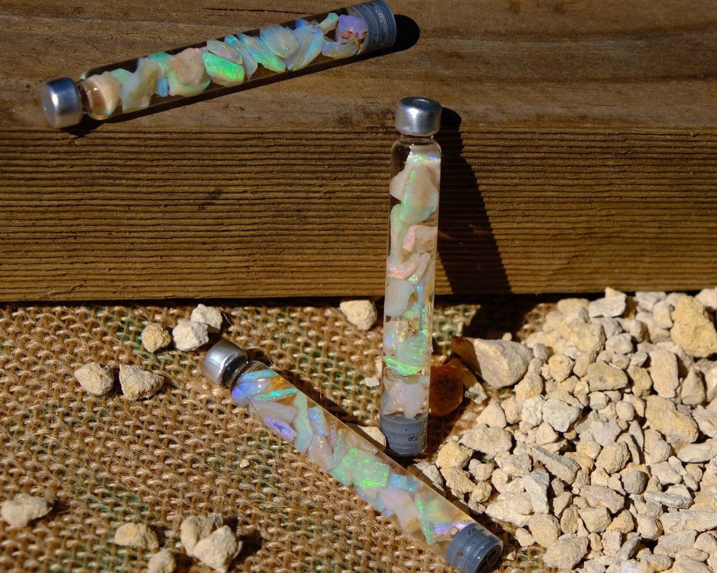 Raw Rough Opal Chip Tube | Gift for her him | October Birthstone