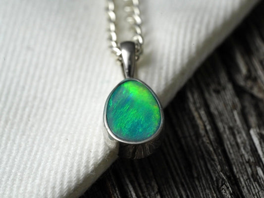 Australian Opal Solid Pendant | Natural Rainbow Speckled Opal | Gift For Women October Birthstone