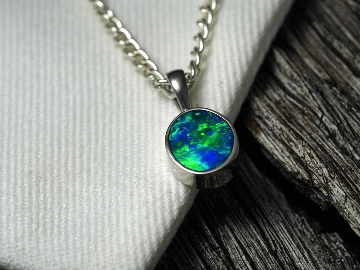 Australian Opal Doublet Pendant | Natural Rainbow Sparkling Opal | Gift For Women October Birthstone