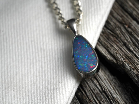 Australian Opal Solid Pendant | Natural Rainbow Speckled Opal | Gift For Women October Birthstone