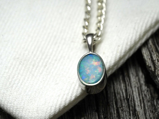 Australian Opal Solid Pendant | Natural Rainbow Speckled Opal | Gift For Women October Birthstone