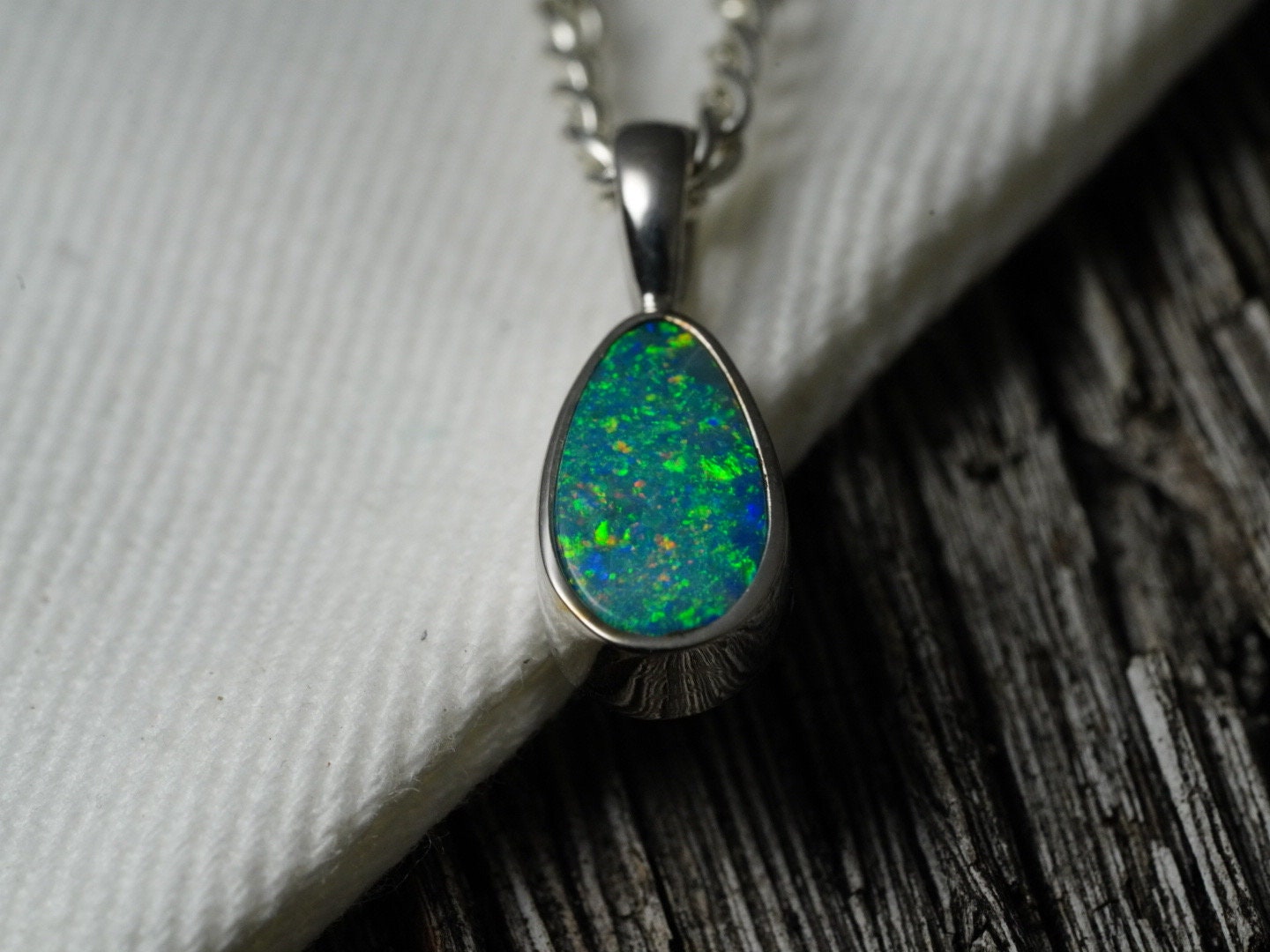 Australian Opal Solid Pendant | Natural Rainbow Speckled Opal | Gift For Women October Birthstone