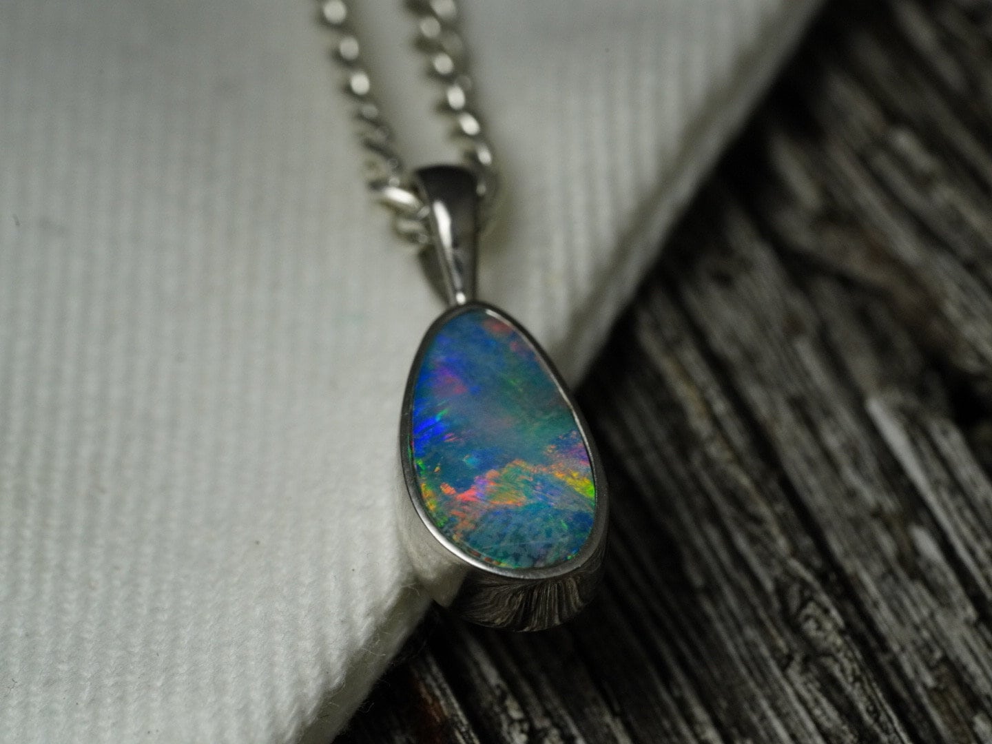 Australian Opal Solid Pendant | Natural Rainbow Speckled Opal | Gift For Women October Birthstone