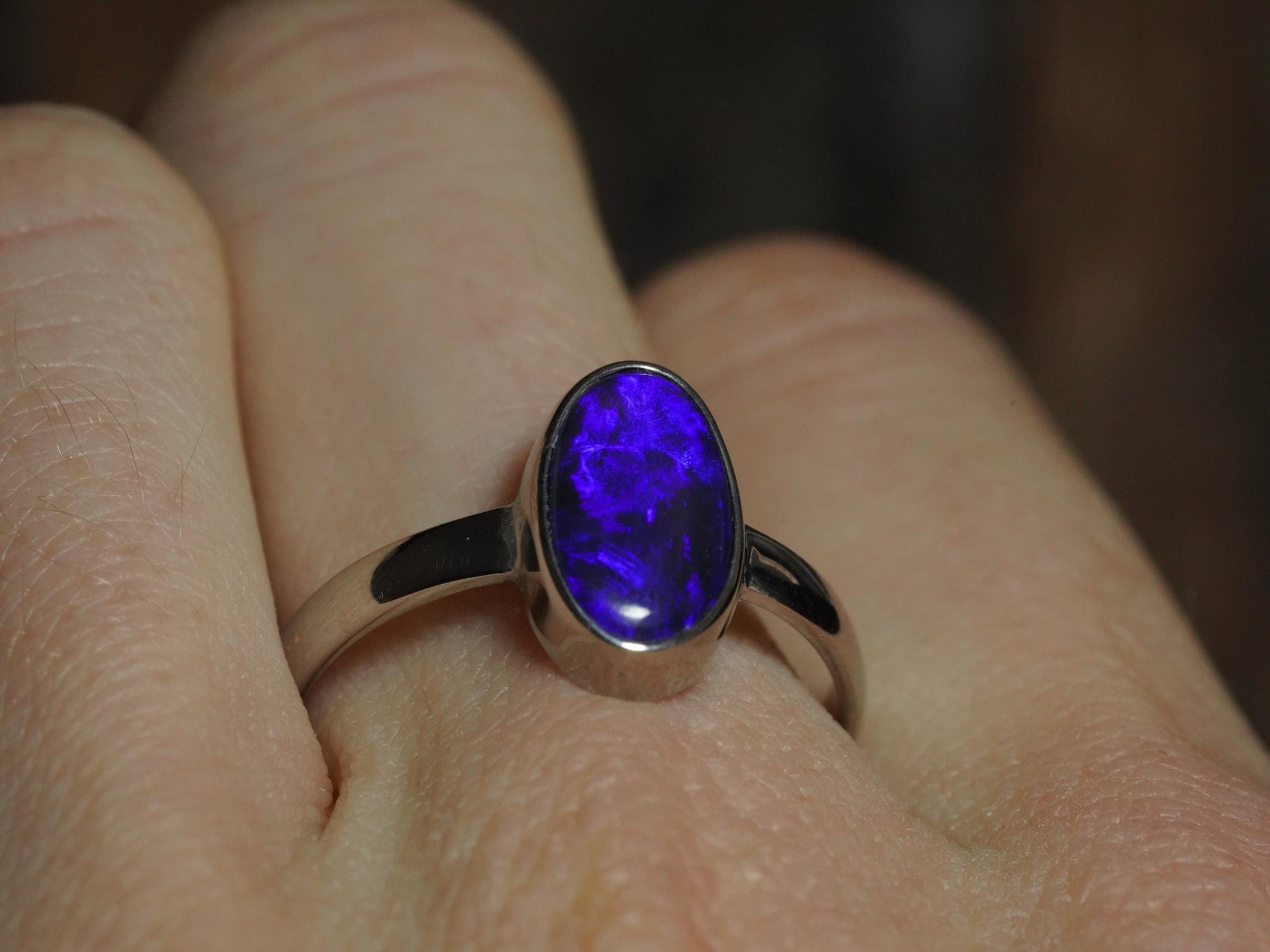 Australian Opal Doublet Silver Ring Size 9 US | Natural Unique Colourful Opal | Gift For Women October Birthstone