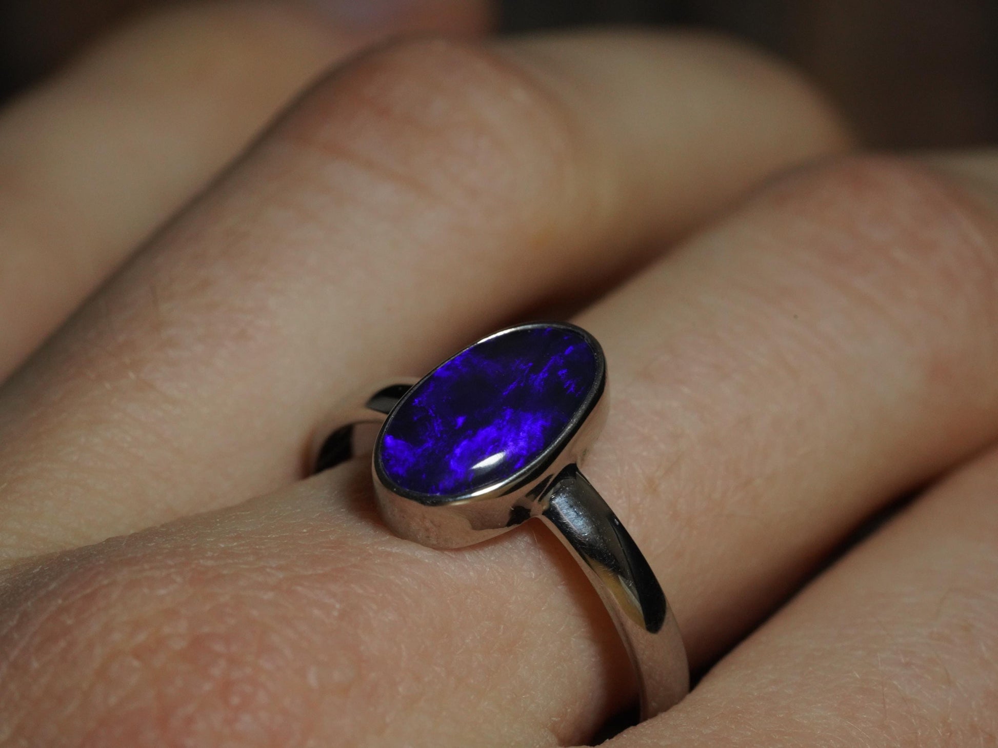 Australian Opal Doublet Silver Ring Size 9 US | Natural Unique Colourful Opal | Gift For Women October Birthstone