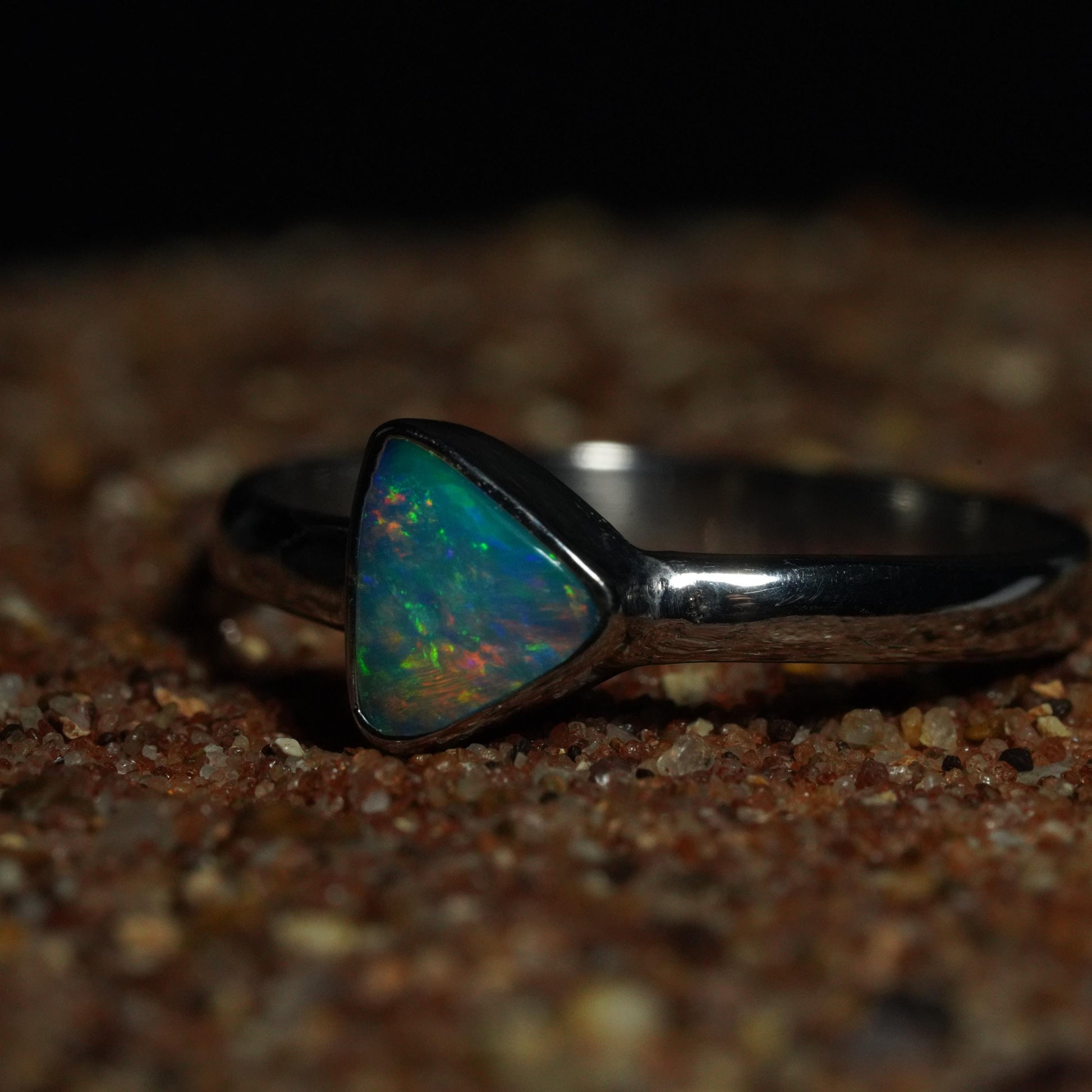 Australian Opal Silver Ring Size 7 | Natural Unique Colourful Opal | Gift For Women October Birthstone