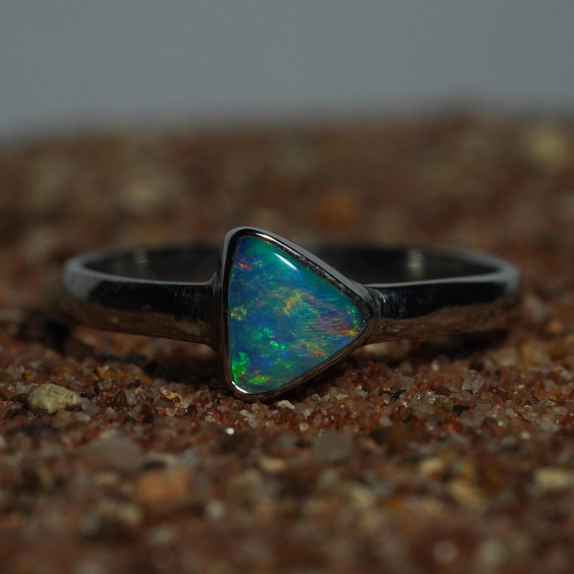 Australian Opal Silver Ring Size 7 | Natural Unique Colourful Opal | Gift For Women October Birthstone