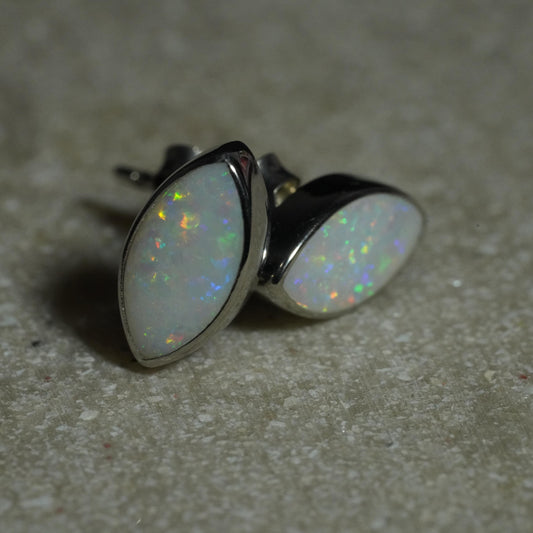 Handmade Australian Opal Earrings – Sterling Silver | Natural Gemstone Jewellery