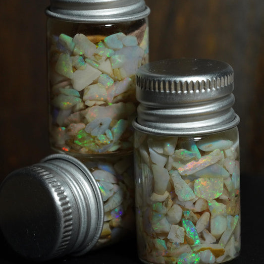 Raw Rough Opal Chip Jar | Gift for them | October Birthstone