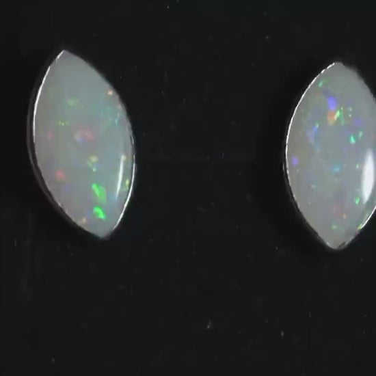 Handmade Australian Opal Earrings – Sterling Silver | Natural Gemstone Jewellery